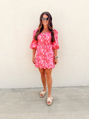 Pink Paradise Scalloped Mini Dress