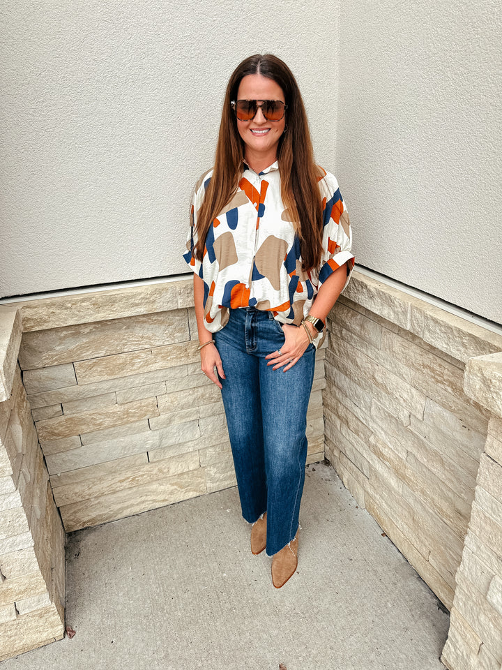 Geometric Print Top