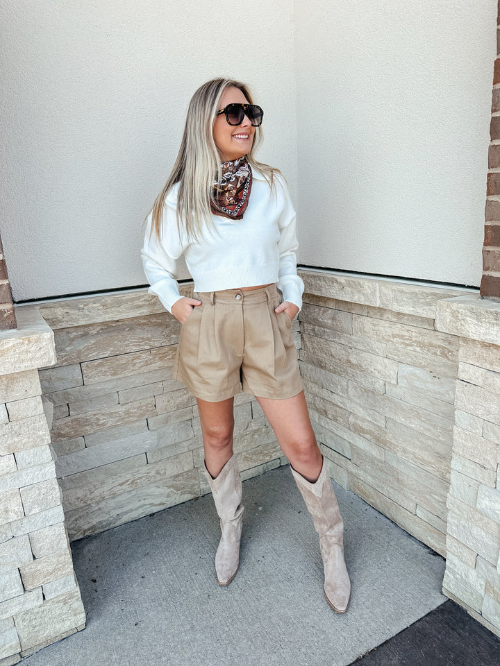Tan Twill Shorts