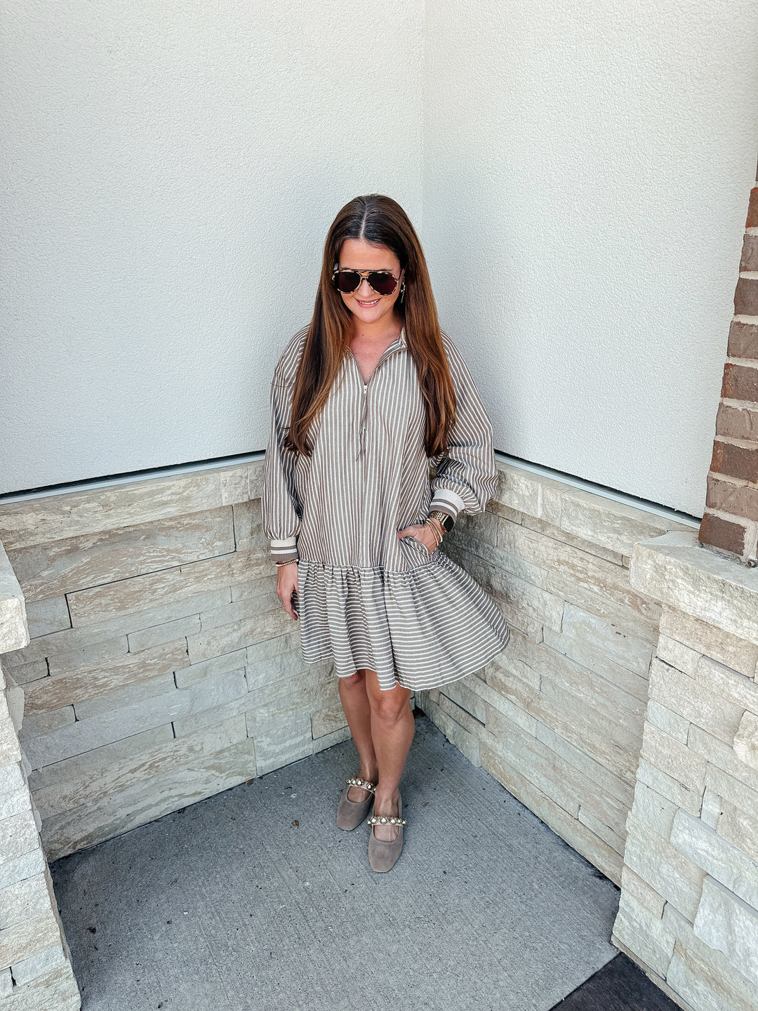Zip it Up Striped Dress
