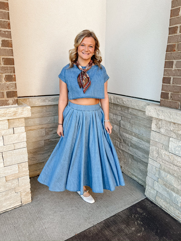 Midi Denim Skirt