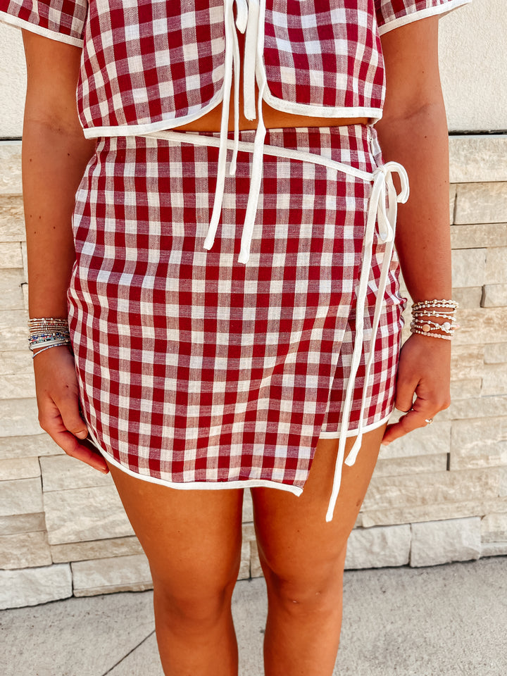 Ready to Roll Gingham Skort