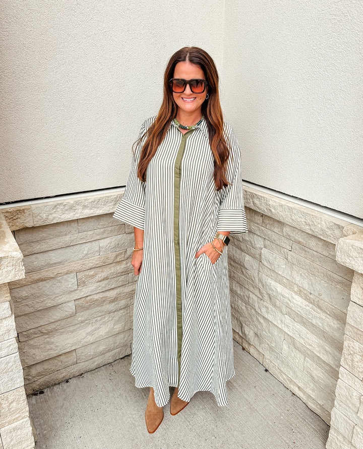 Go For it Stripe Maxi: Olive