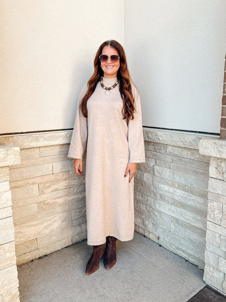 Mock Neck Sweater Dress