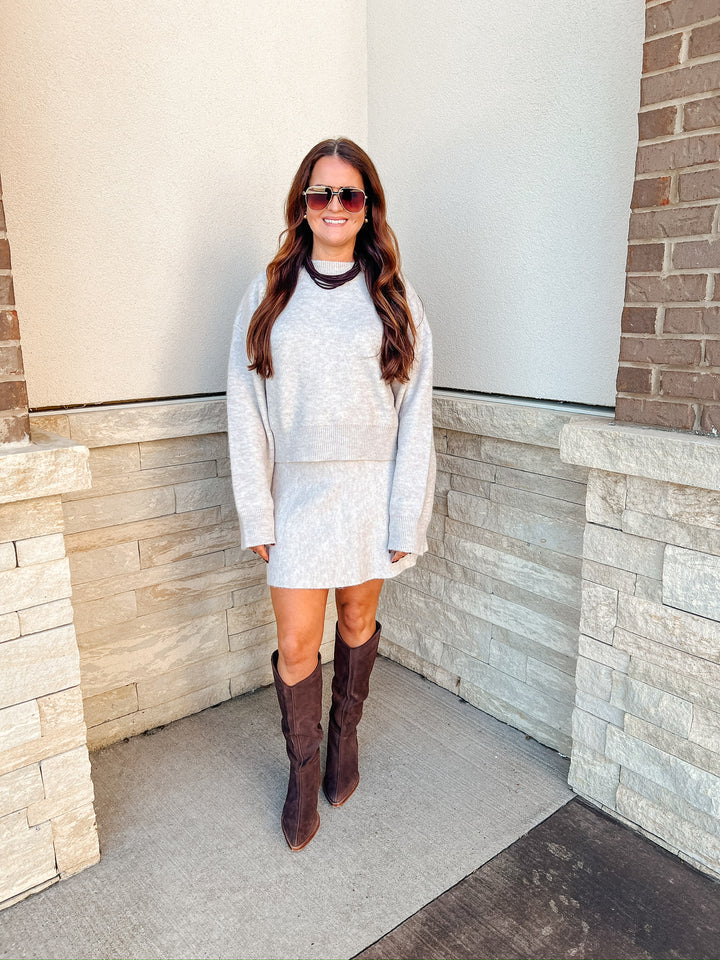 Oatmeal Sweater Top & Skirt