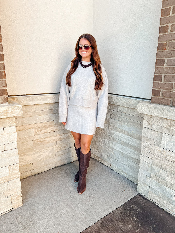 Oatmeal Sweater Top & Skirt