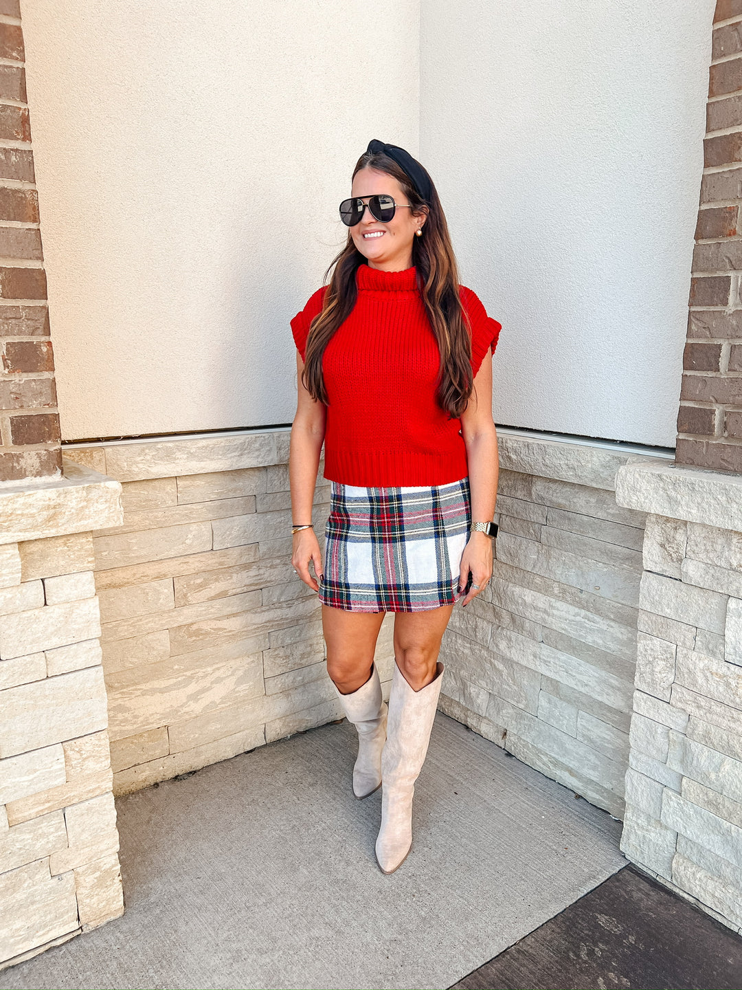 Eve Christmas Plaid Skort