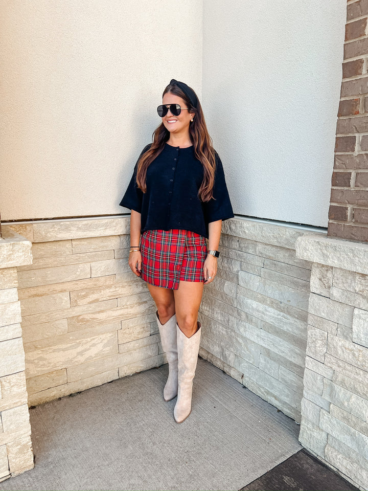 Tilly Red Plaid Skirt