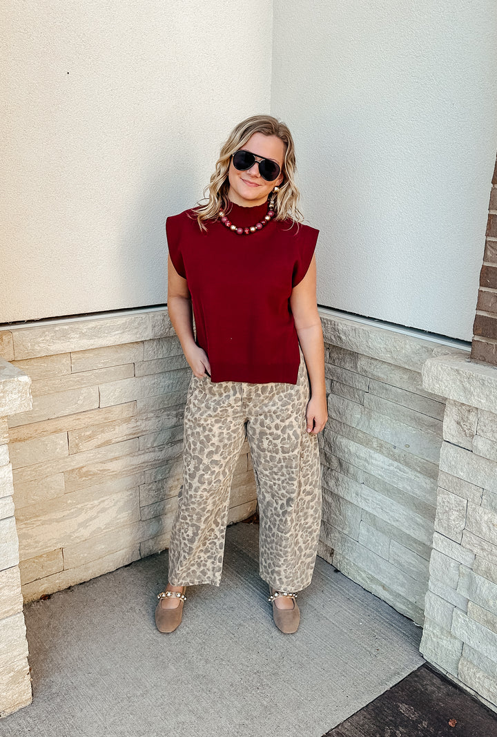 Leopard Barrel Jeans