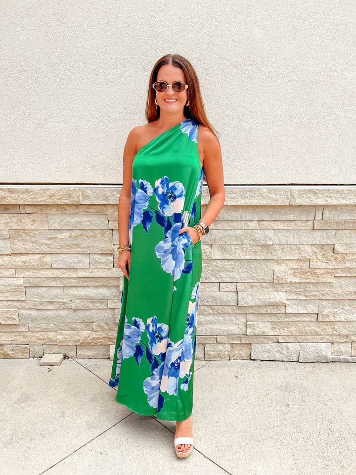 Glena Floral One Shoulder Maxi Dress