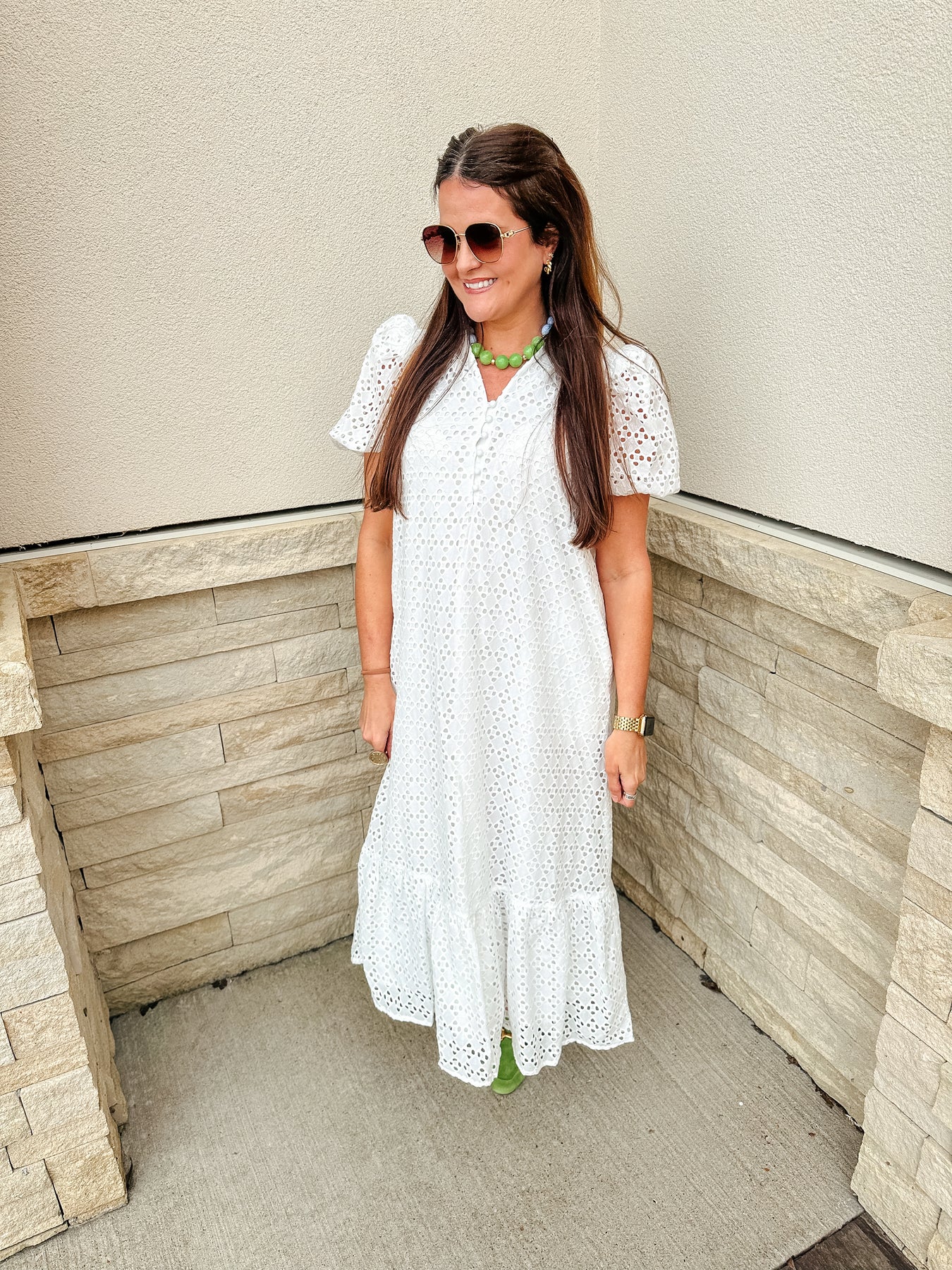 Eyelet White Midi Dress – Amour Boutique