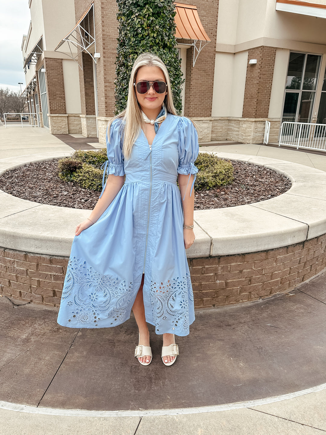 It's a Date Midi Dress: Lt Blue