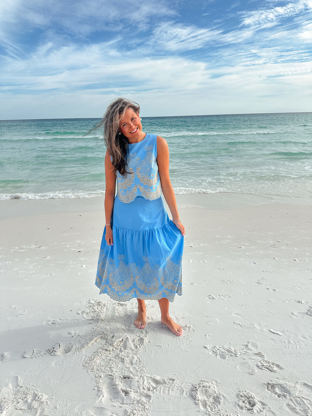 Summer Eyelet Set Top