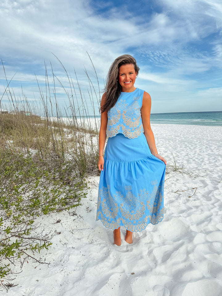 Summer Eyelet Set Skirt