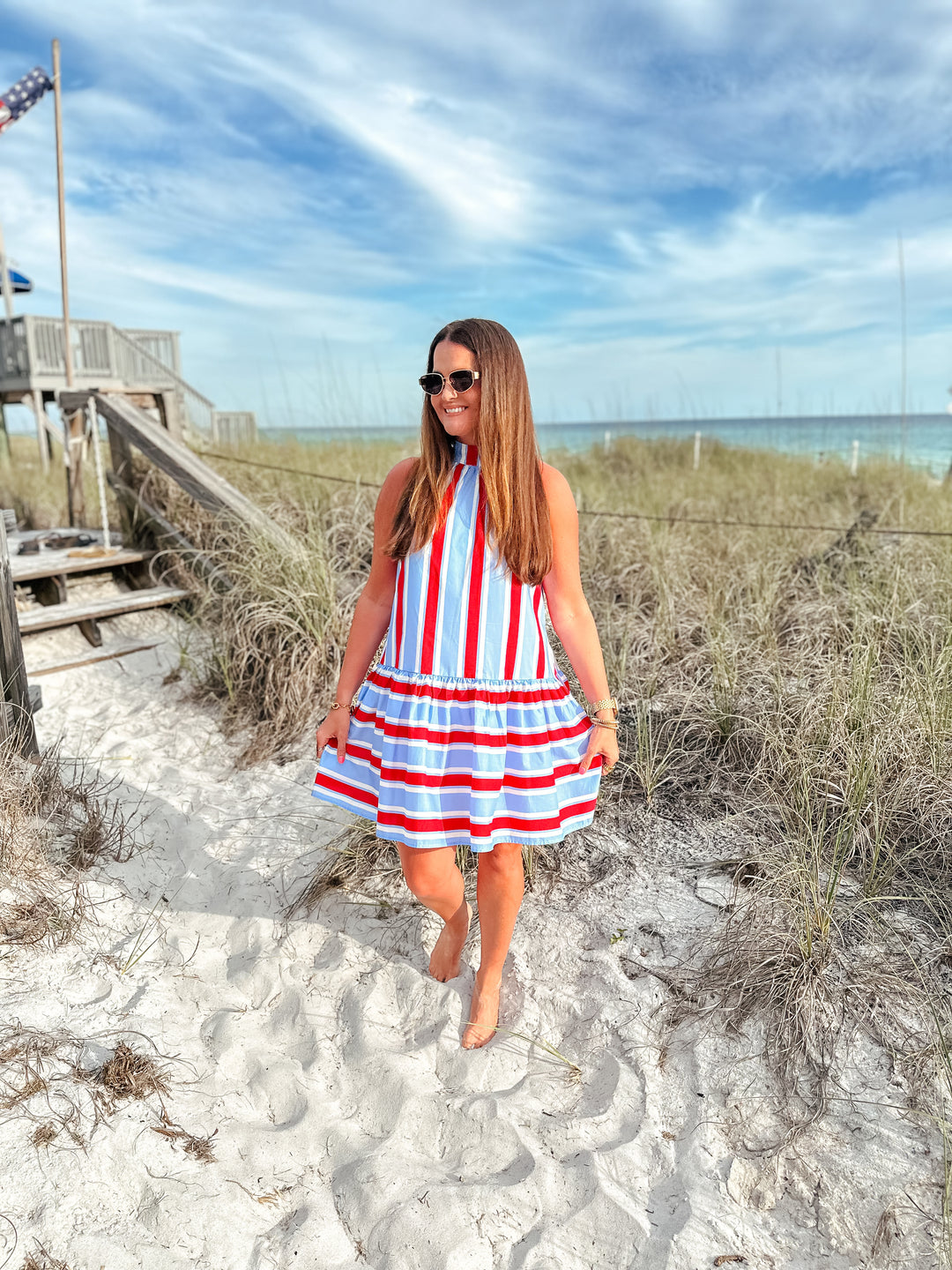 red white and blue striped dress Maddie Red and White Striped Dress Darling Blue Boutique
