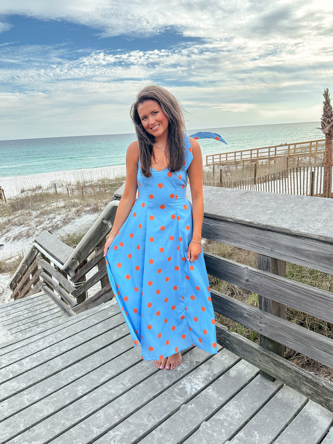 Darling Dots Light Blue Midi