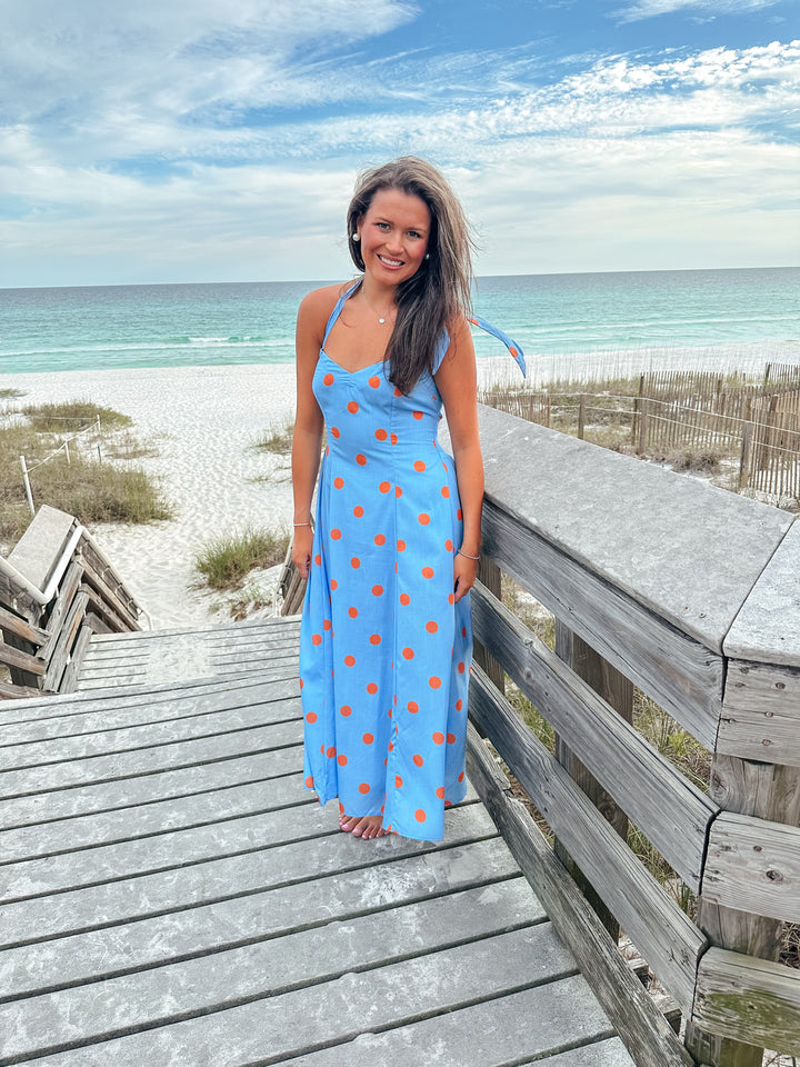 Darling Dots Light Blue Midi