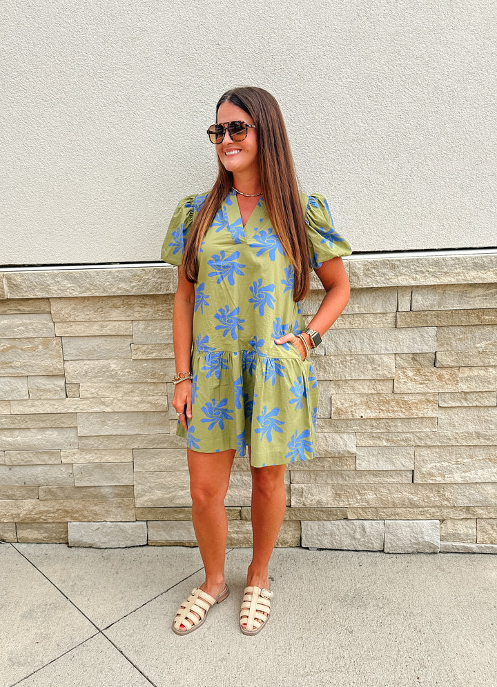 Sophia Olive Dress