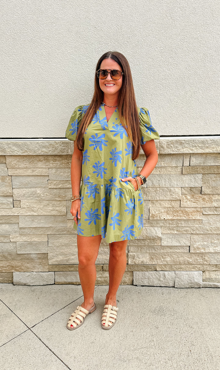 Sophia Olive Dress