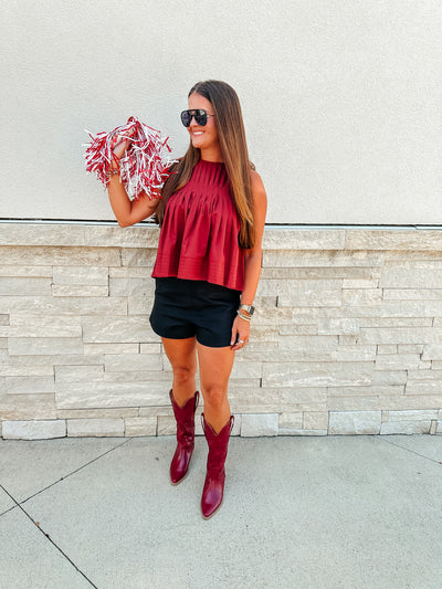 Anna Top: Burgundy