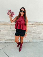 Anna Top: Burgundy