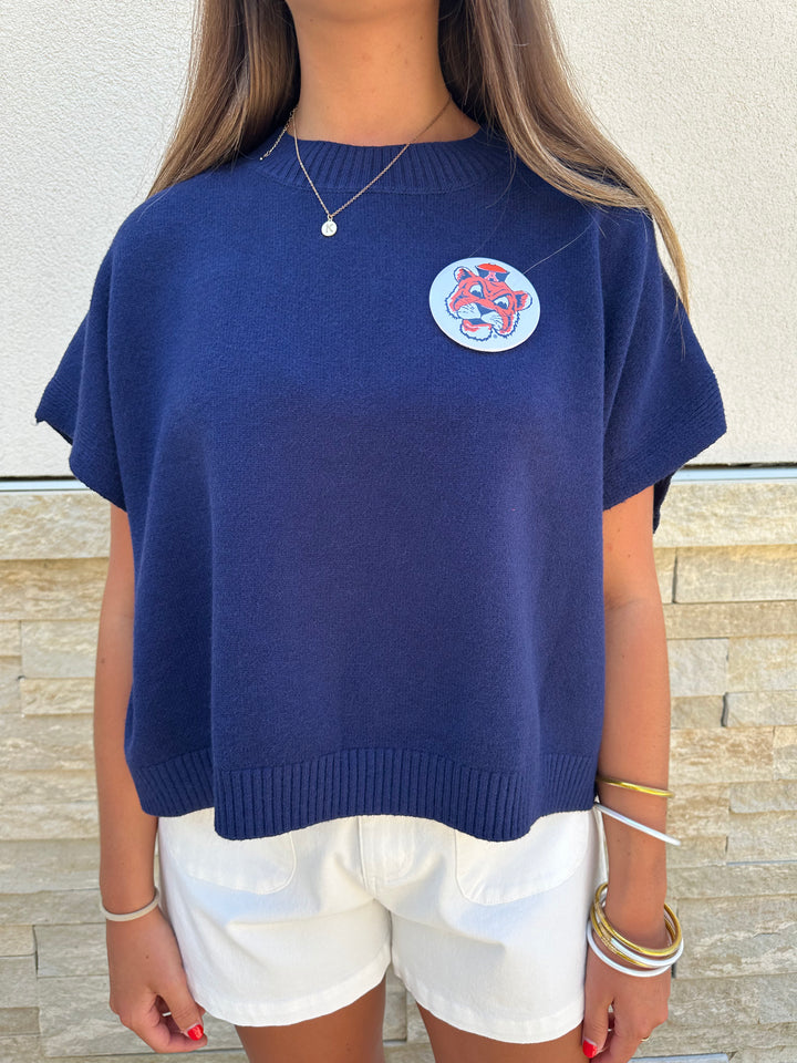 In a Pinch Sweater Top: Navy