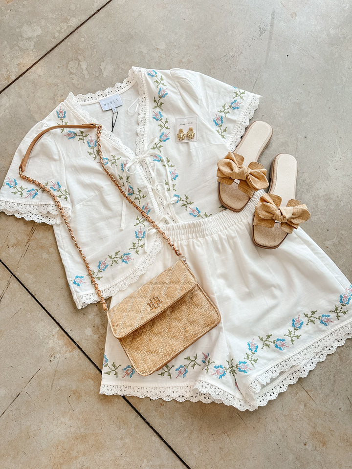 Embroidered Knit Set