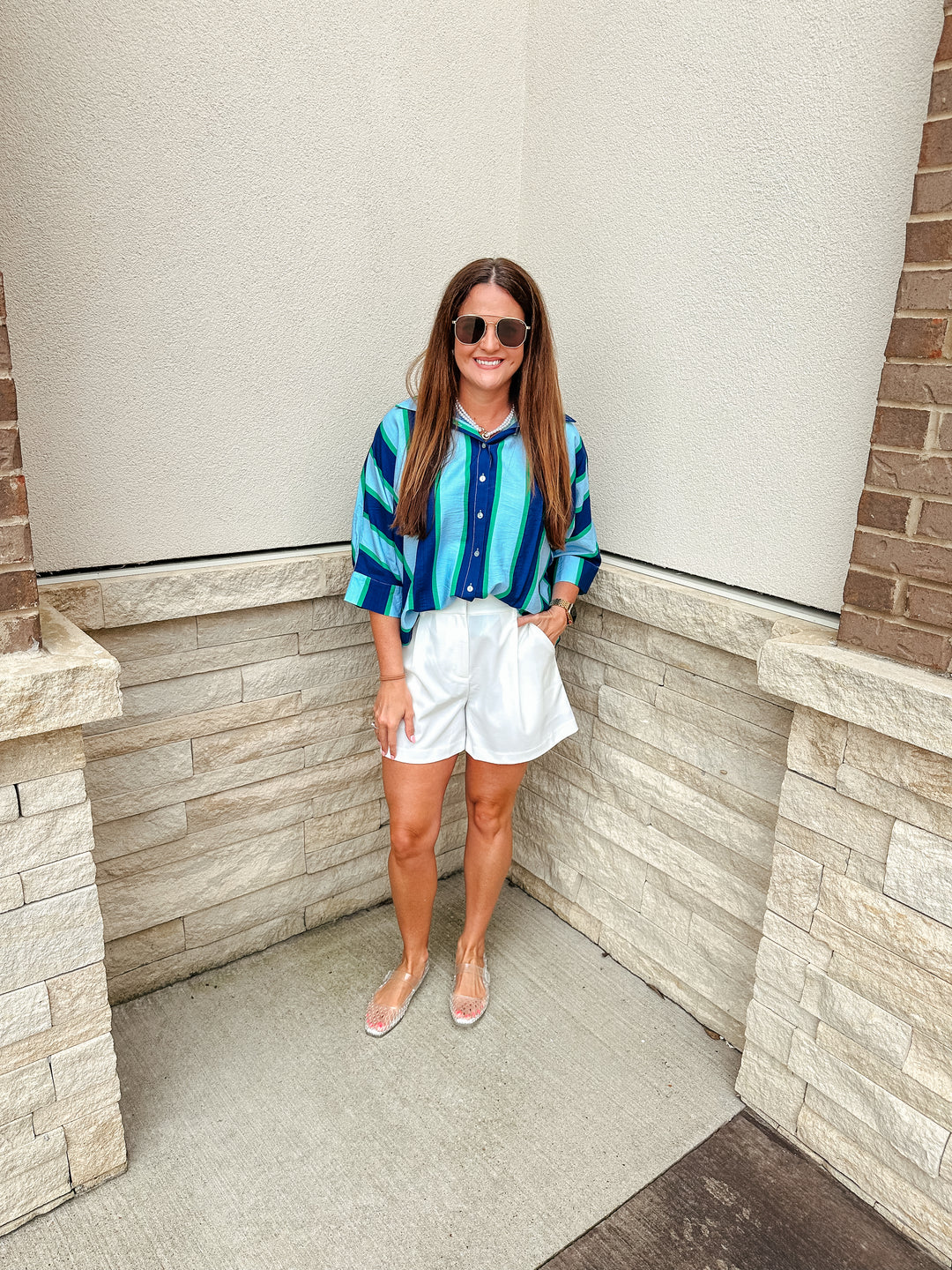Striped Button Down Top