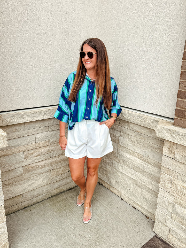 Striped Button Down Top