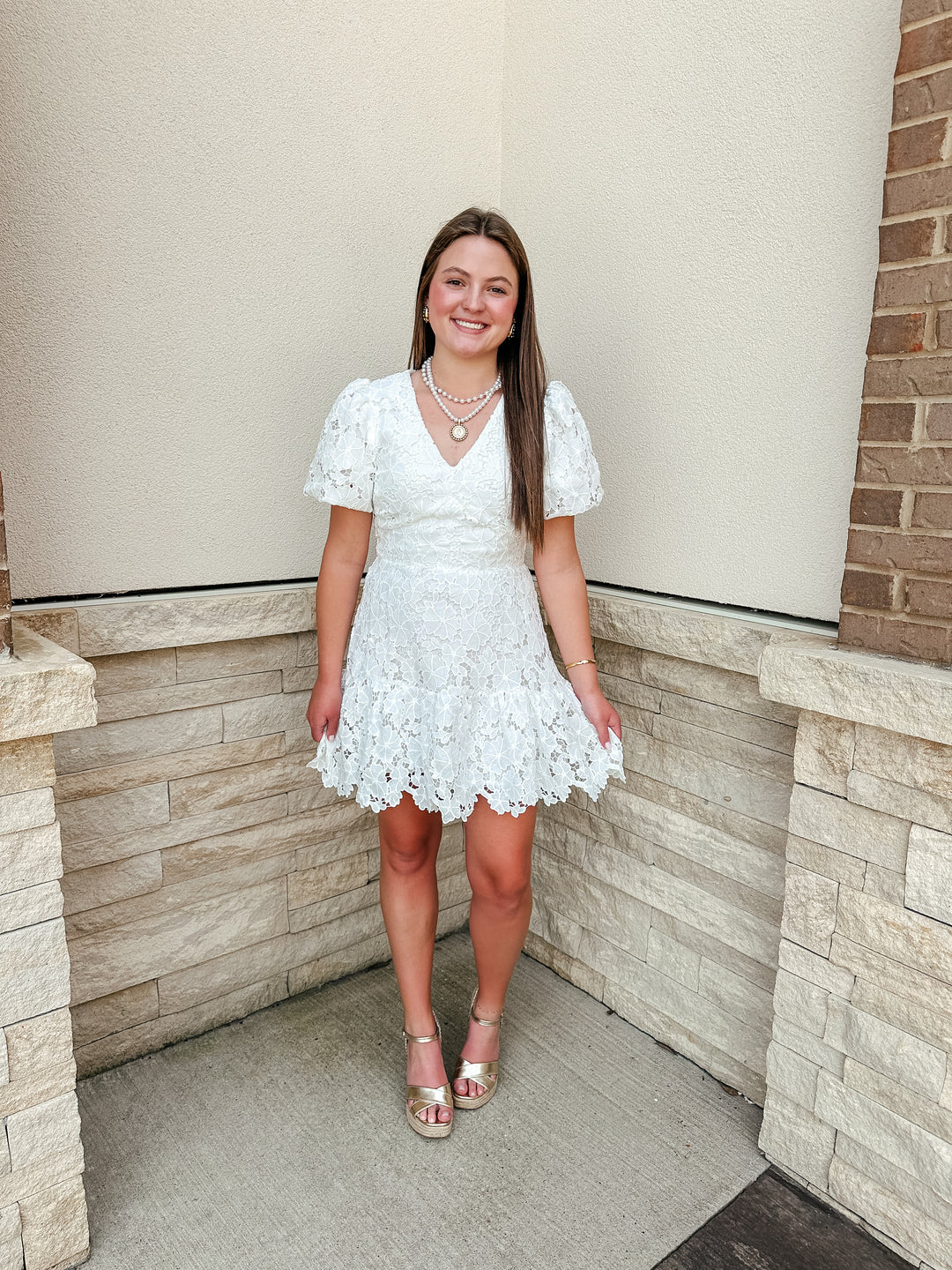 Floral Lace Mini Dress
