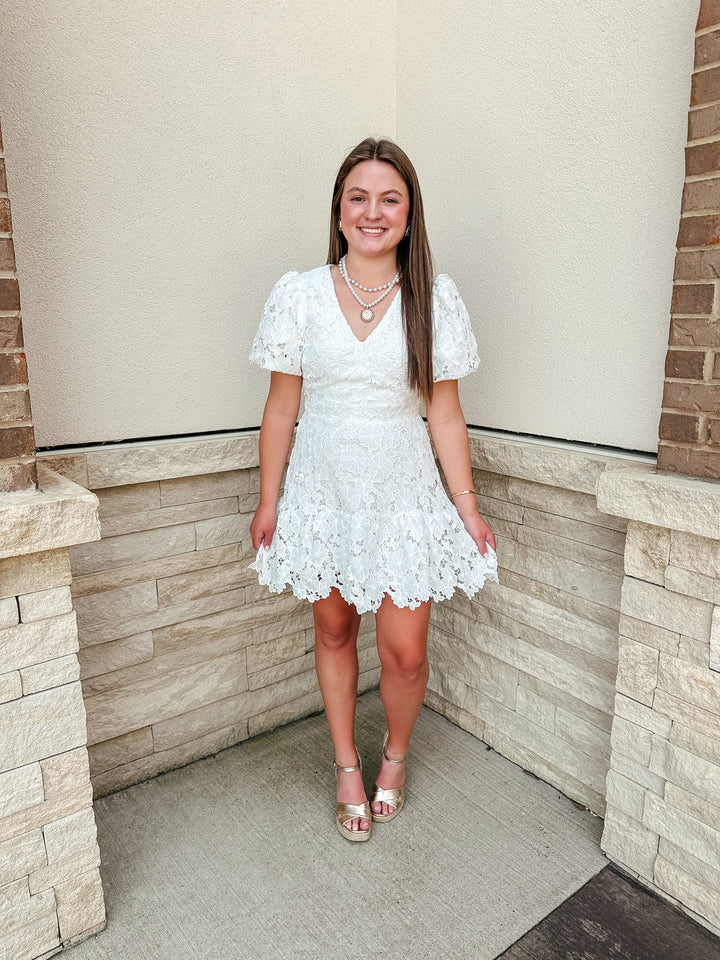 Floral Lace Mini Dress