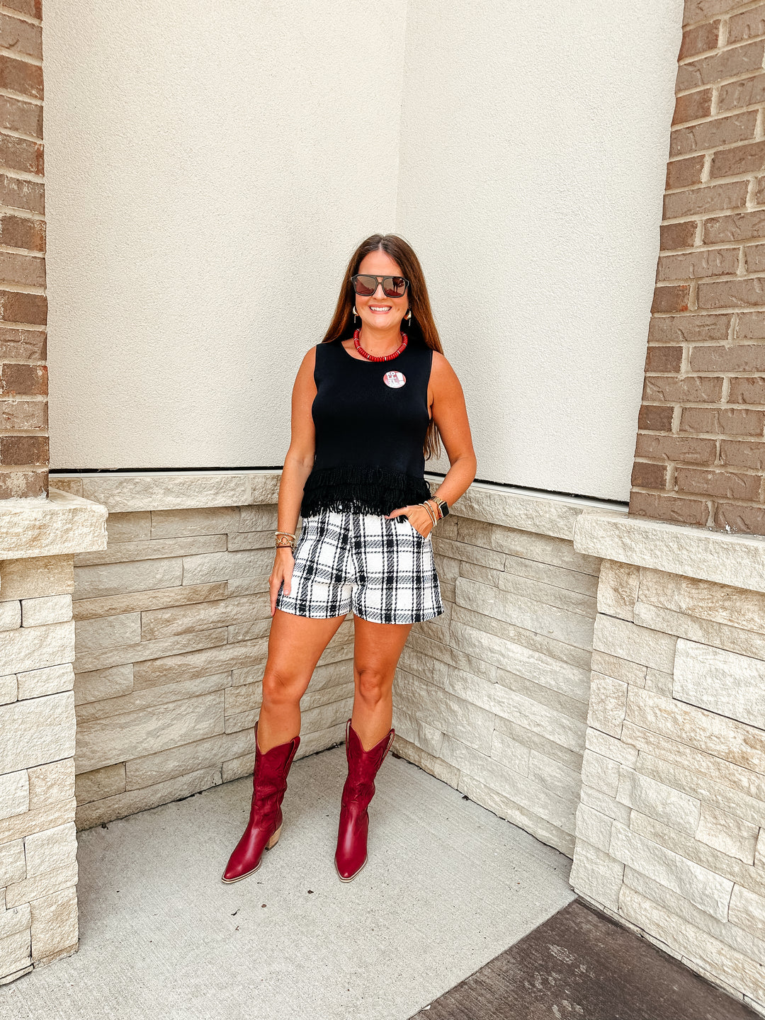 Tweed Plaid Shorts