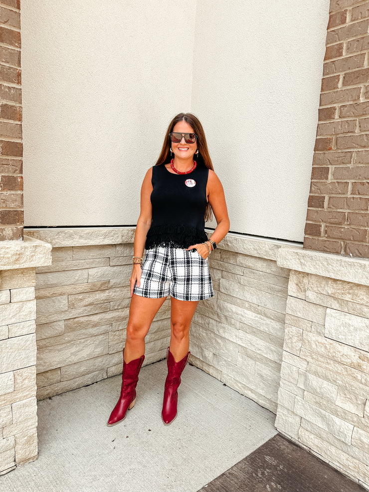 Tweed Plaid Shorts