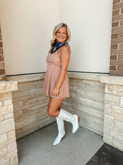 Peachy Gingham Romper