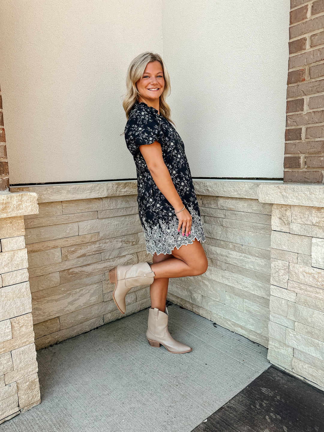 Evelyn Floral Embroidered Dress