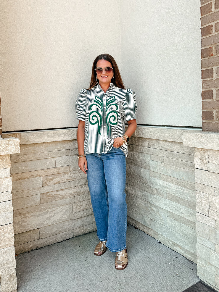 Slim Wide Leg- Medium Denim