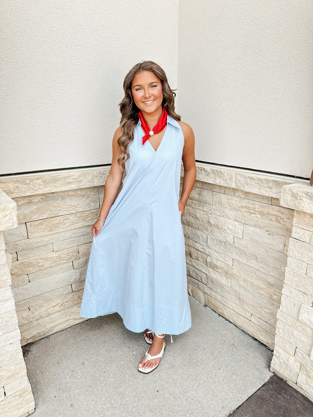 Baby Blue Midi Dress
