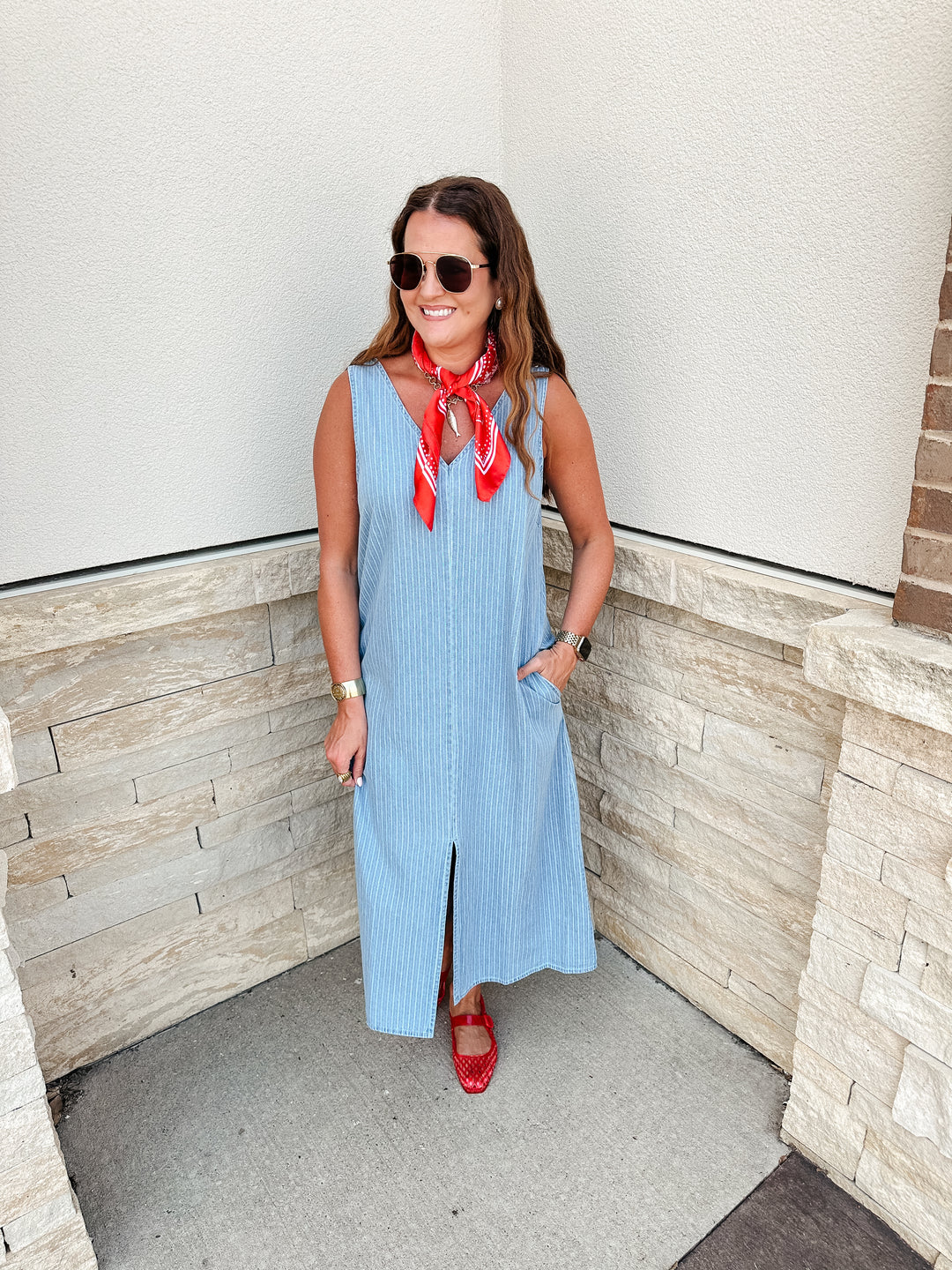 Denim Stripe Dress