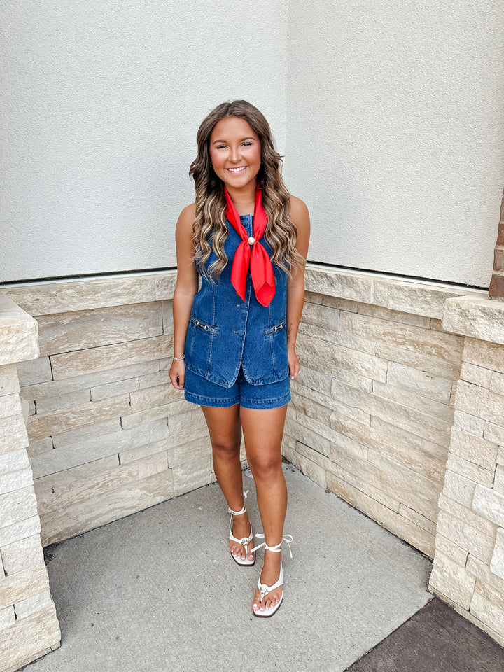 Denim Horse bit Shorts