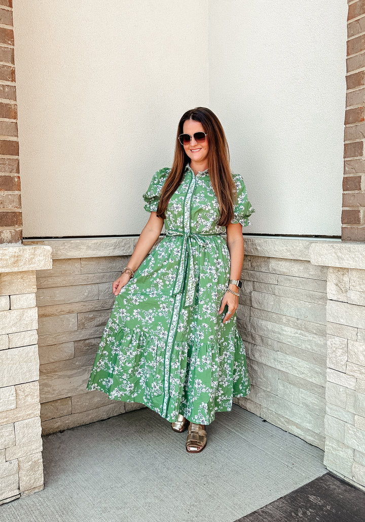 Green floral Maxi Dress