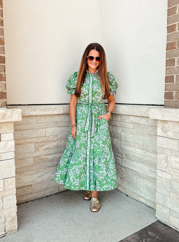 Green floral Maxi Dress