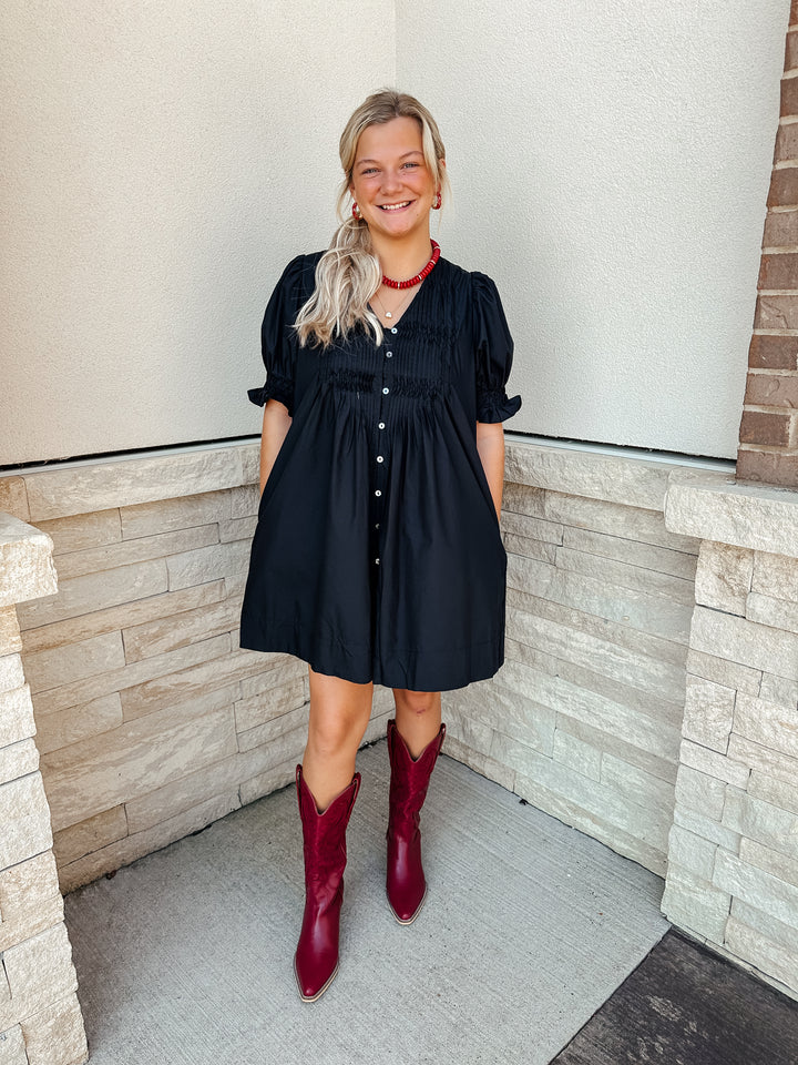 Little Black Button Down Dress