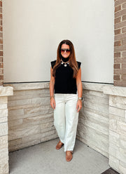 Solid High Waist Barrel Jeans