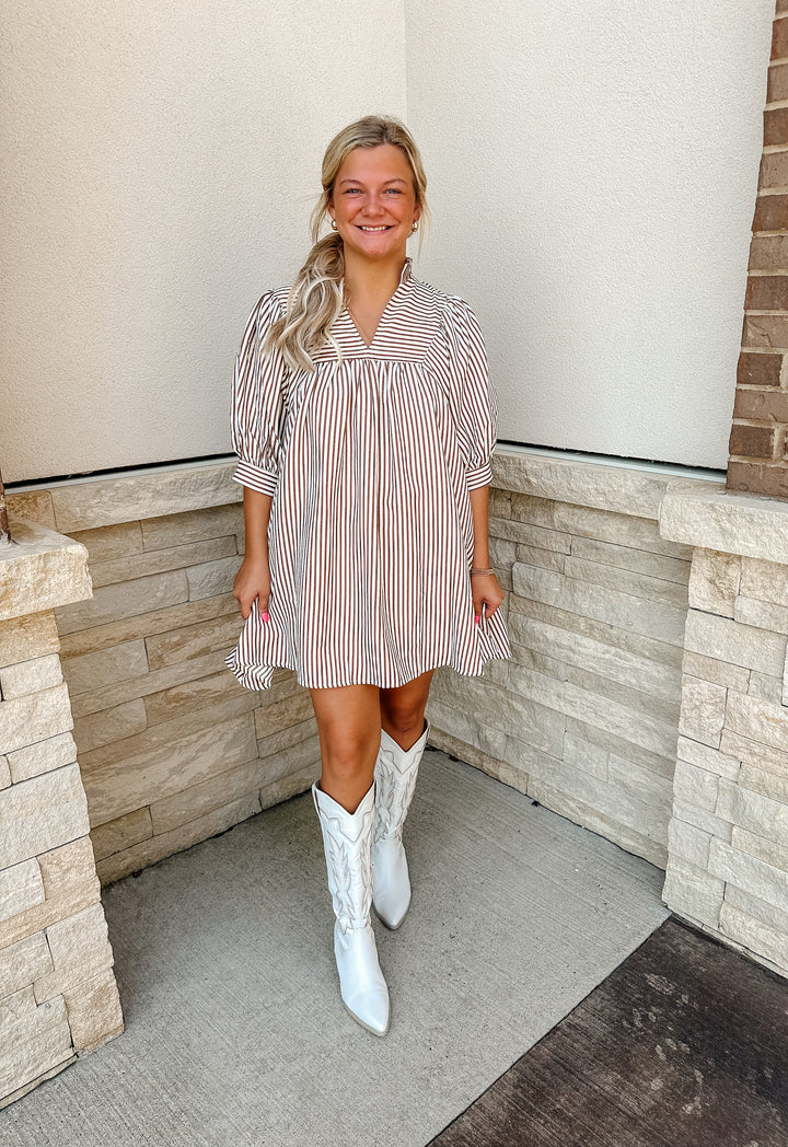 Striped Seersucker Mini Dress