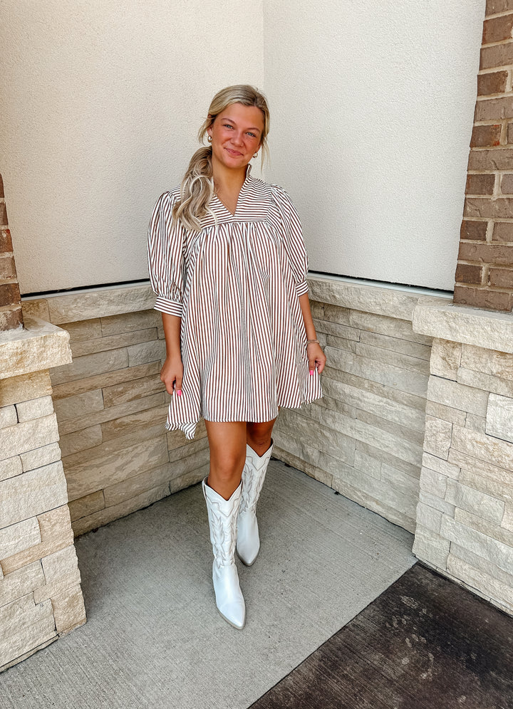 Striped Seersucker Mini Dress