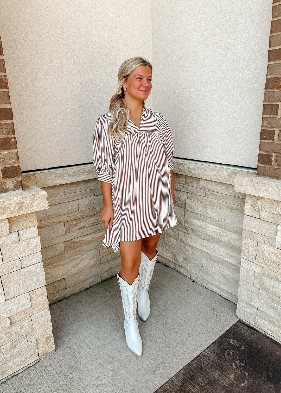 Striped Seersucker Mini Dress