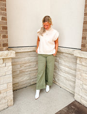 Mock Neck Sweater: Oatmeal