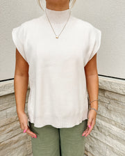 Mock Neck Sweater: Oatmeal