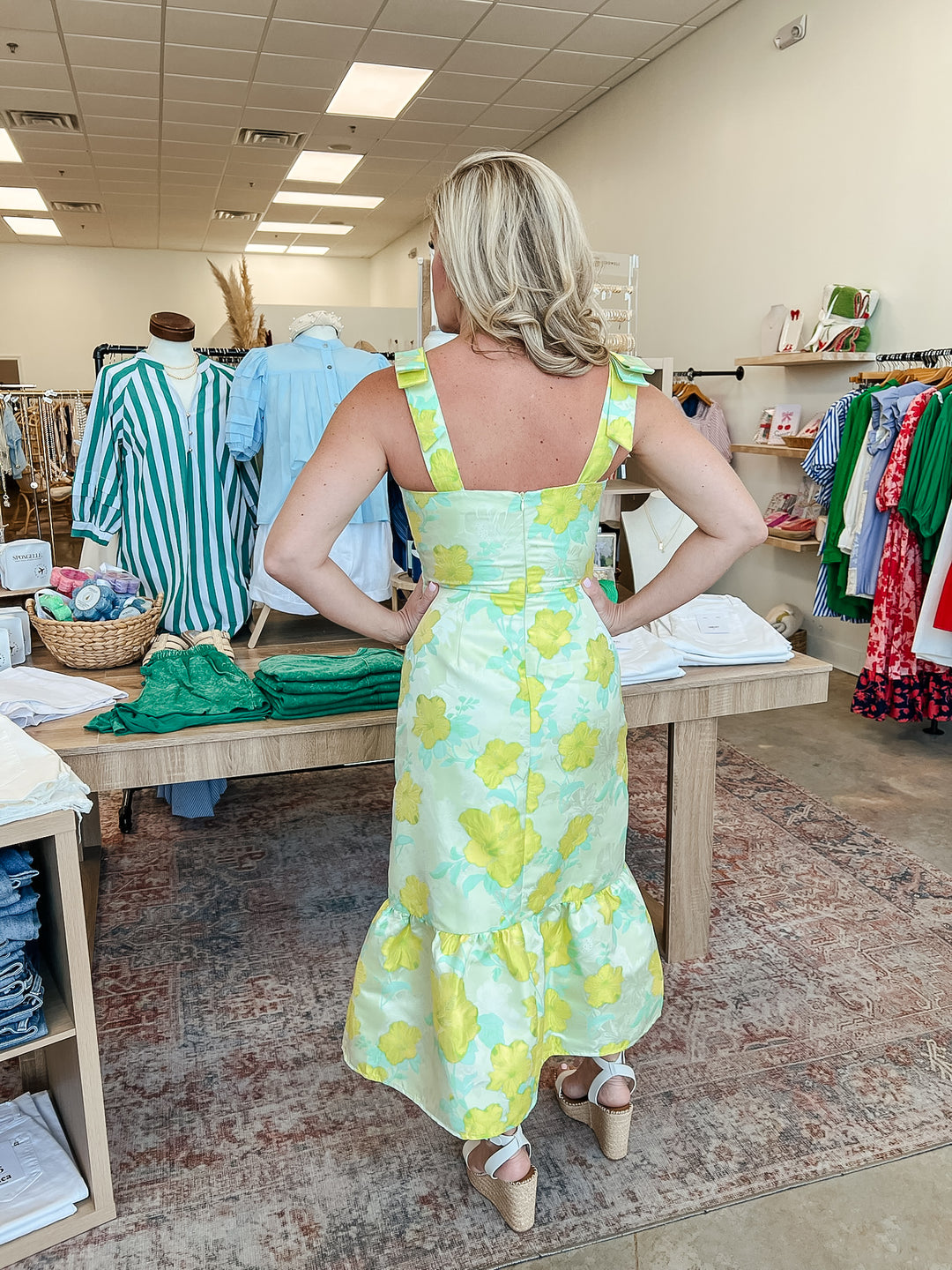 Heidi Jacquard Floral Midi Dress