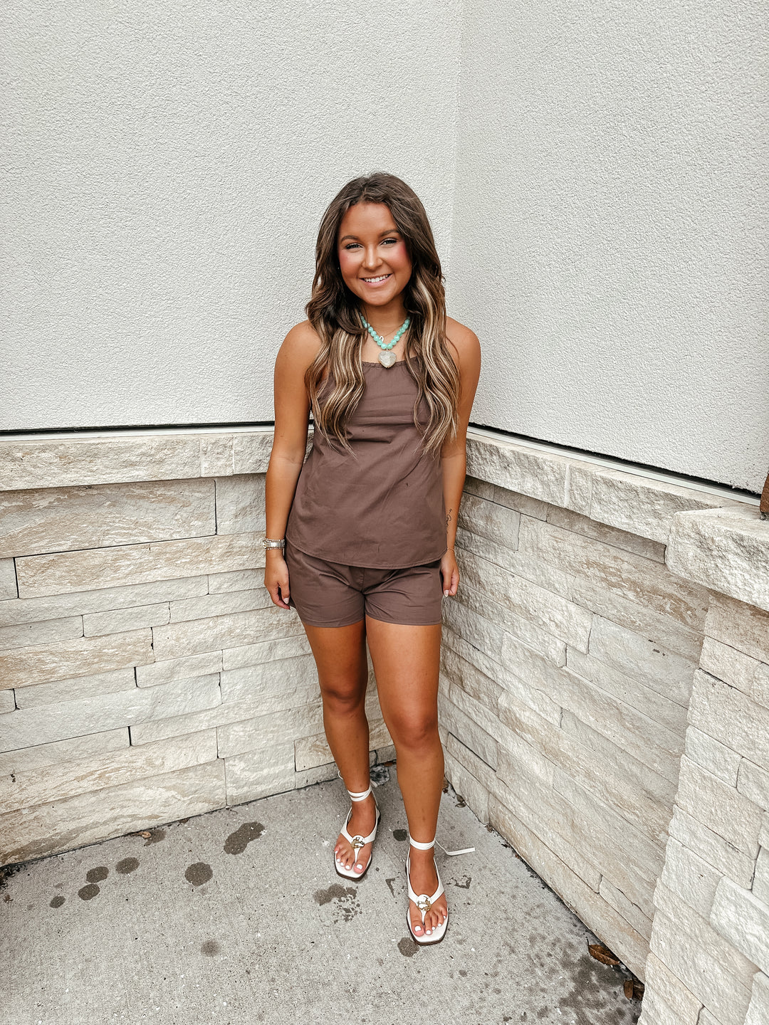 Little Brown Halter Top